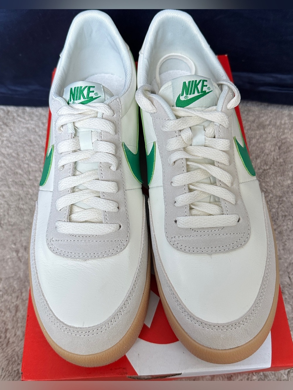 Nike Killshot 2 Leather Sneakers with Green Swoosh and Gum Sole - Picture 4 of 8